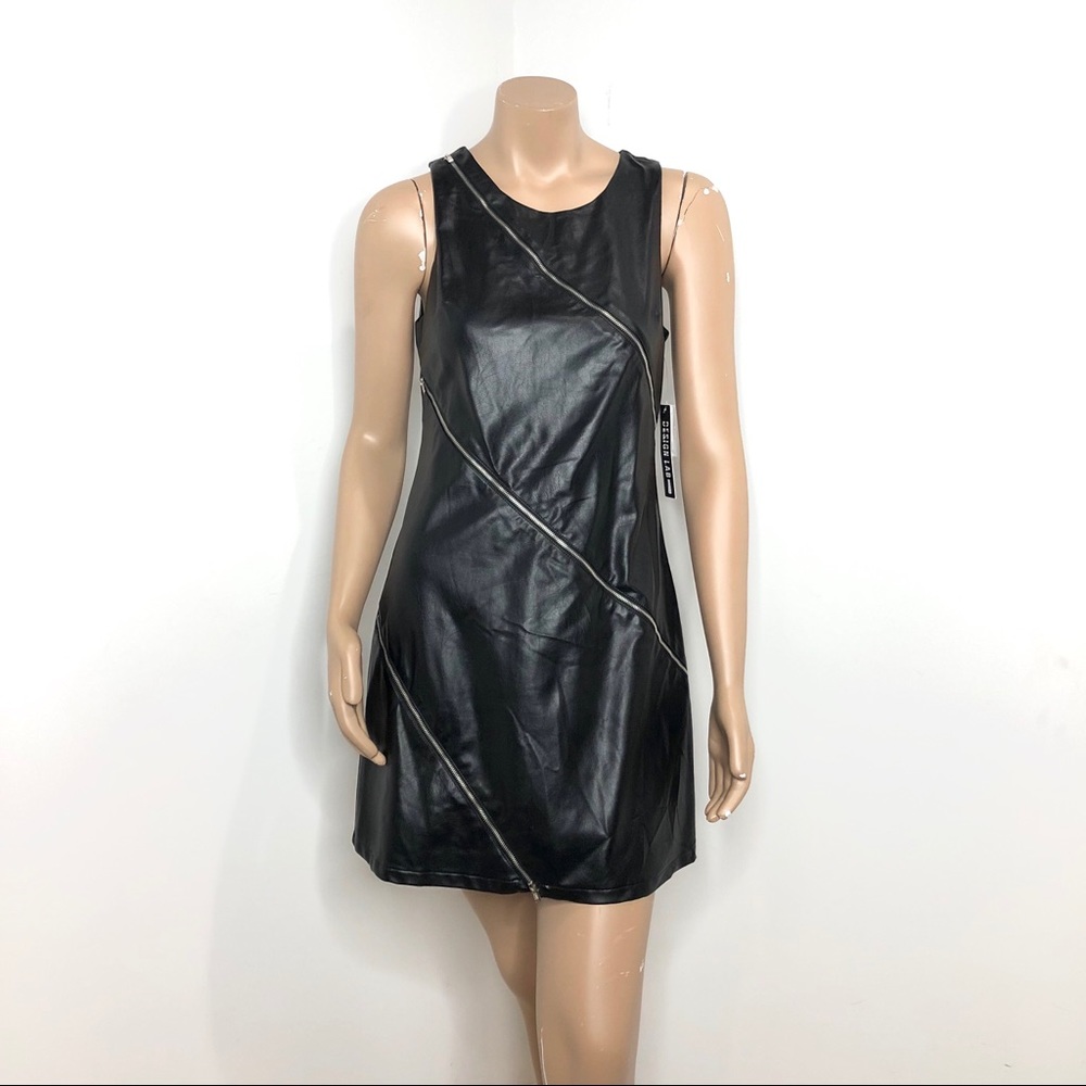 NWT BLACK FAUX LEATHER DRESS